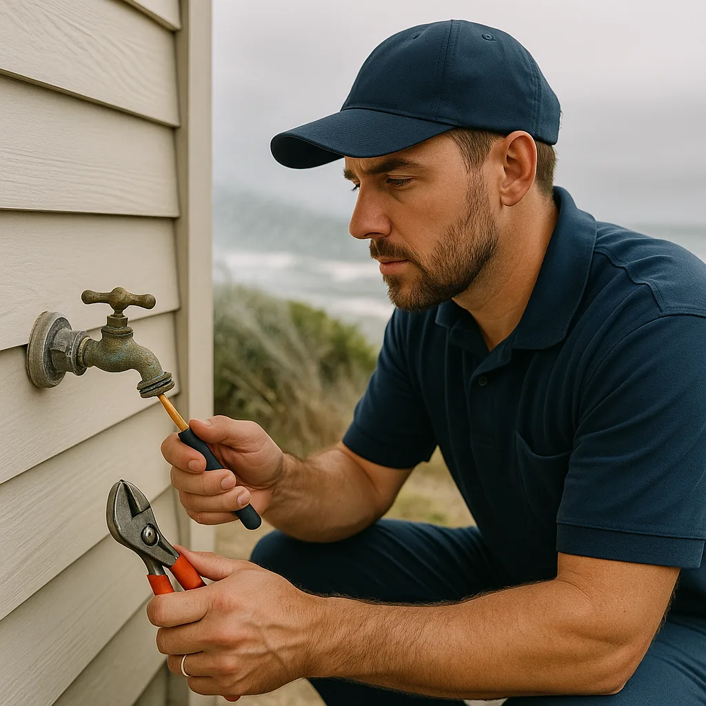 Professional Plumber at Work in Pleasure Point, Santa Cruz, CA